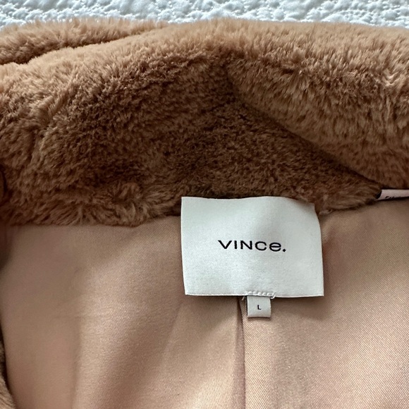 Vince Tan Faux Fur Hooded Jacket - Picture 3 of 5
